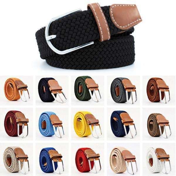 Relax Belt Elastic Brown, Canvas Fabric Belt, W26-W36, Compatible with Various Colors - Image 1