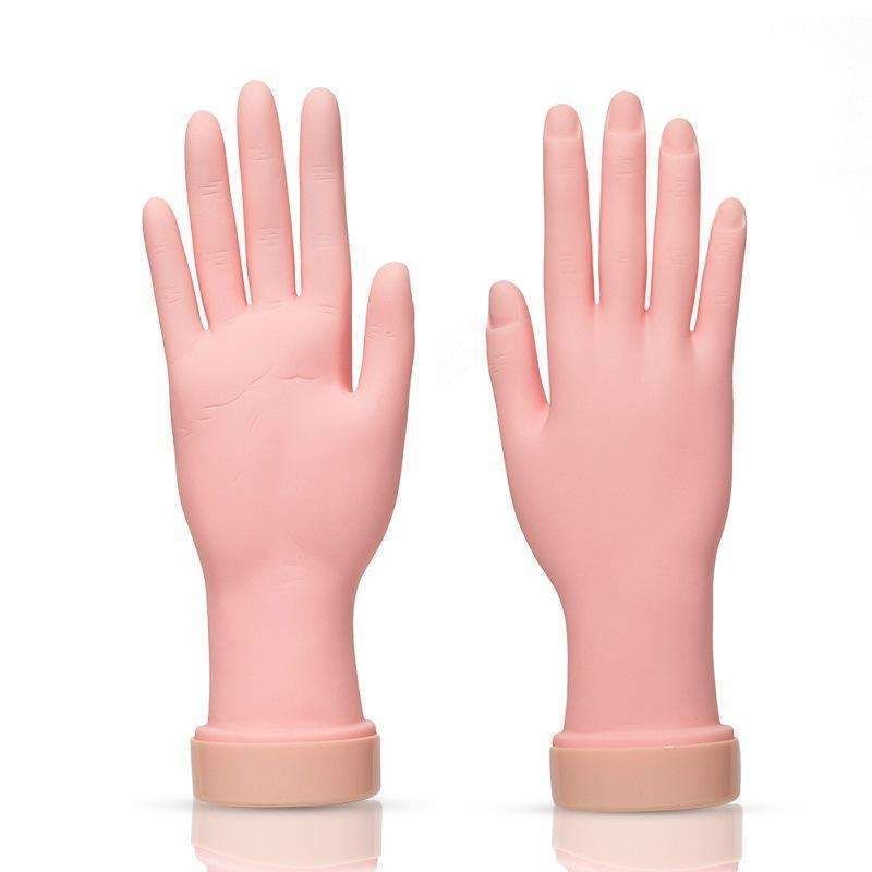 Silicone nail training hand fake hand for nail art, Beige - Image 4