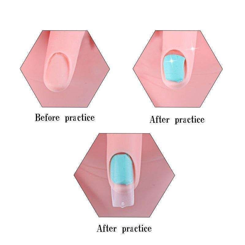 Silicone nail training hand fake hand for nail art, Beige - Image 5