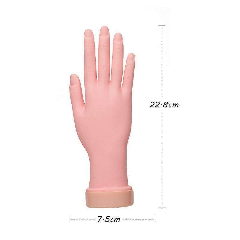 Silicone nail training hand fake hand for nail art, Beige - Image 6
