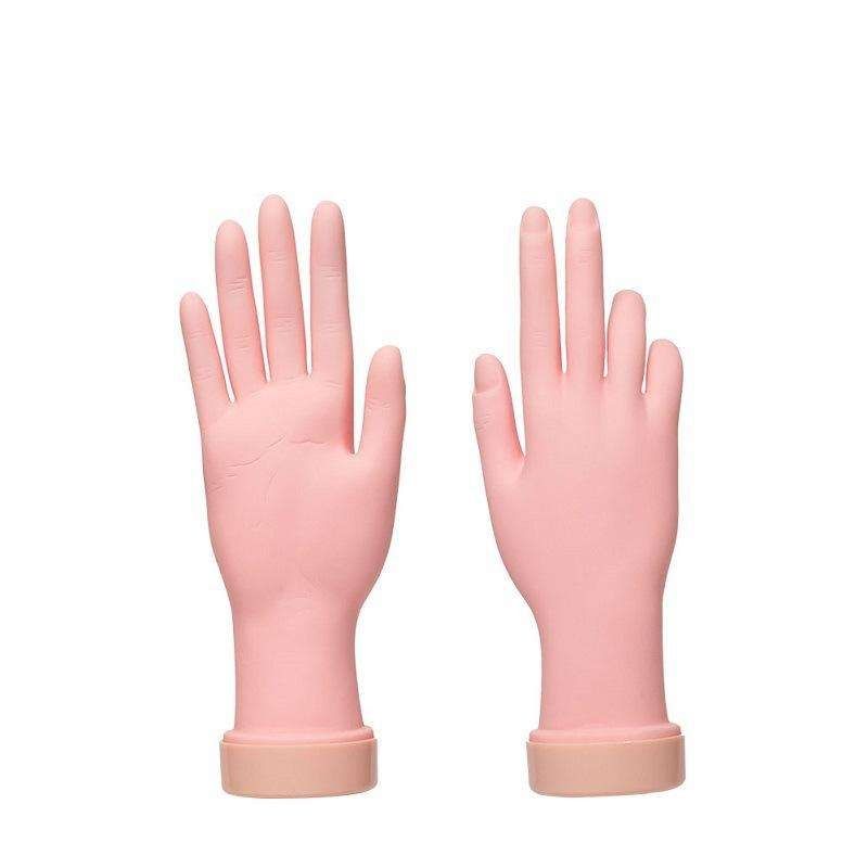 Silicone nail training hand fake hand for nail art, Beige - Image 7