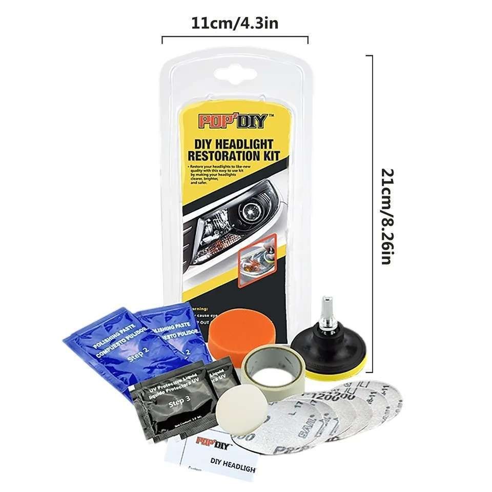 Headlight Polishing Kit MultiColor, Cleans Polishes Increases Clarity Safety - Image 2