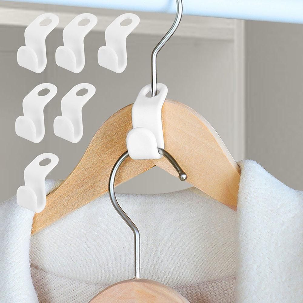 10-pack White Clothes Hangers with Connecting Hook, Organizer - Image 4