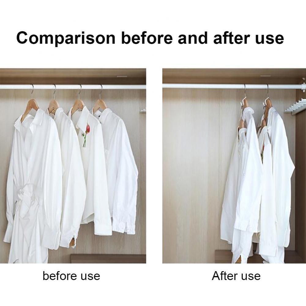 10-pack White Clothes Hangers with Connecting Hook, Organizer - Image 5