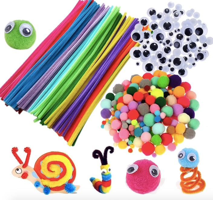 Pipe Cleaners Craft Kit with Moving Eyes and Balls, MultiColor - Image 1