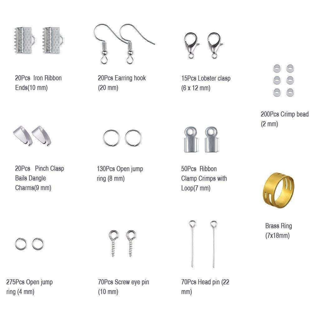 DIY Jewelry Making Kit with Pliers, Wire, Rings, Silver - Image 2