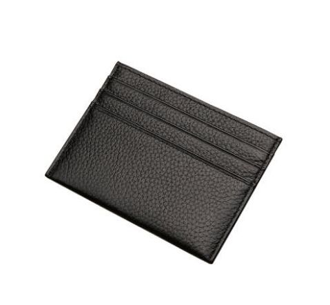Black Card Holder Wallet with Bill Compartment - Image 2