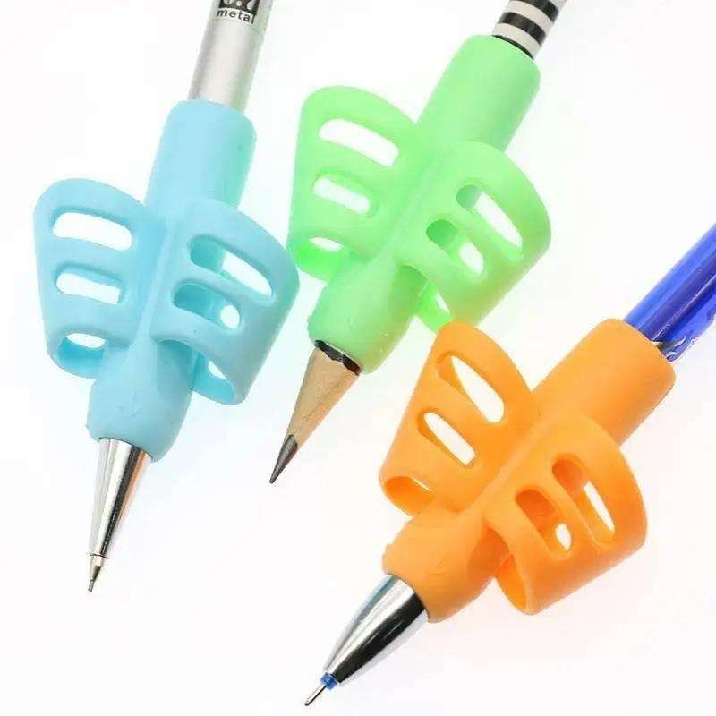 3pcs Pencil Holder for Kids, Multicolor Writing Aid Grip Trainer Pen Holder - Image 1