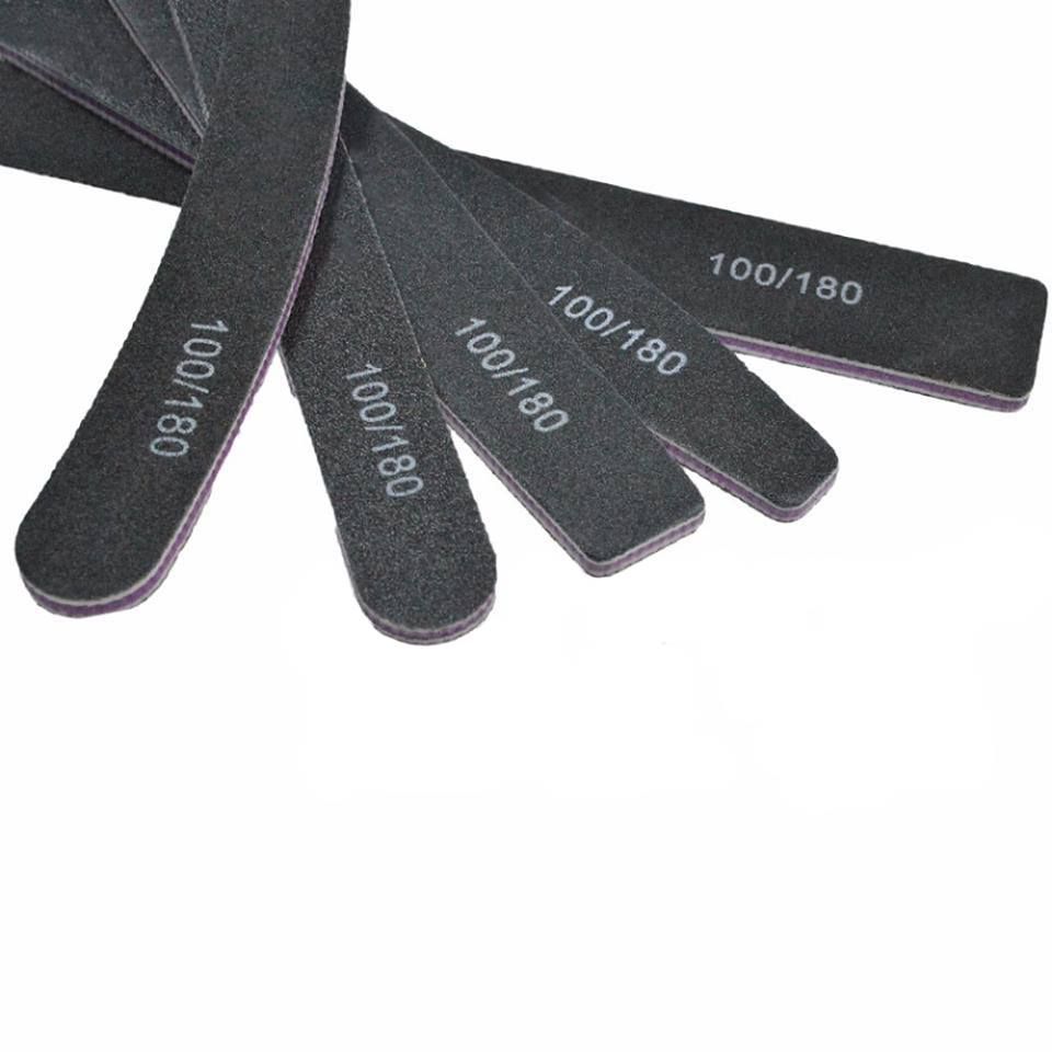 5pcs double-sided nail files 100/180 grit, black - Image 2