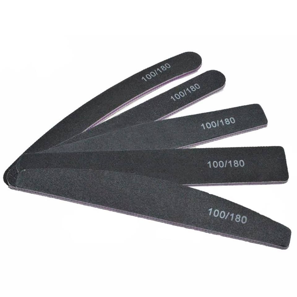 5pcs double-sided nail files 100/180 grit, black - Image 3