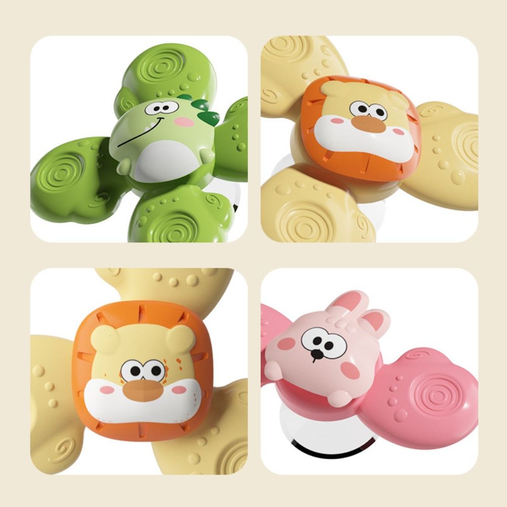 3-pack Baby Spinning Toy with Suction Cup, Green Yellow Pink, Educational Toys - Image 3