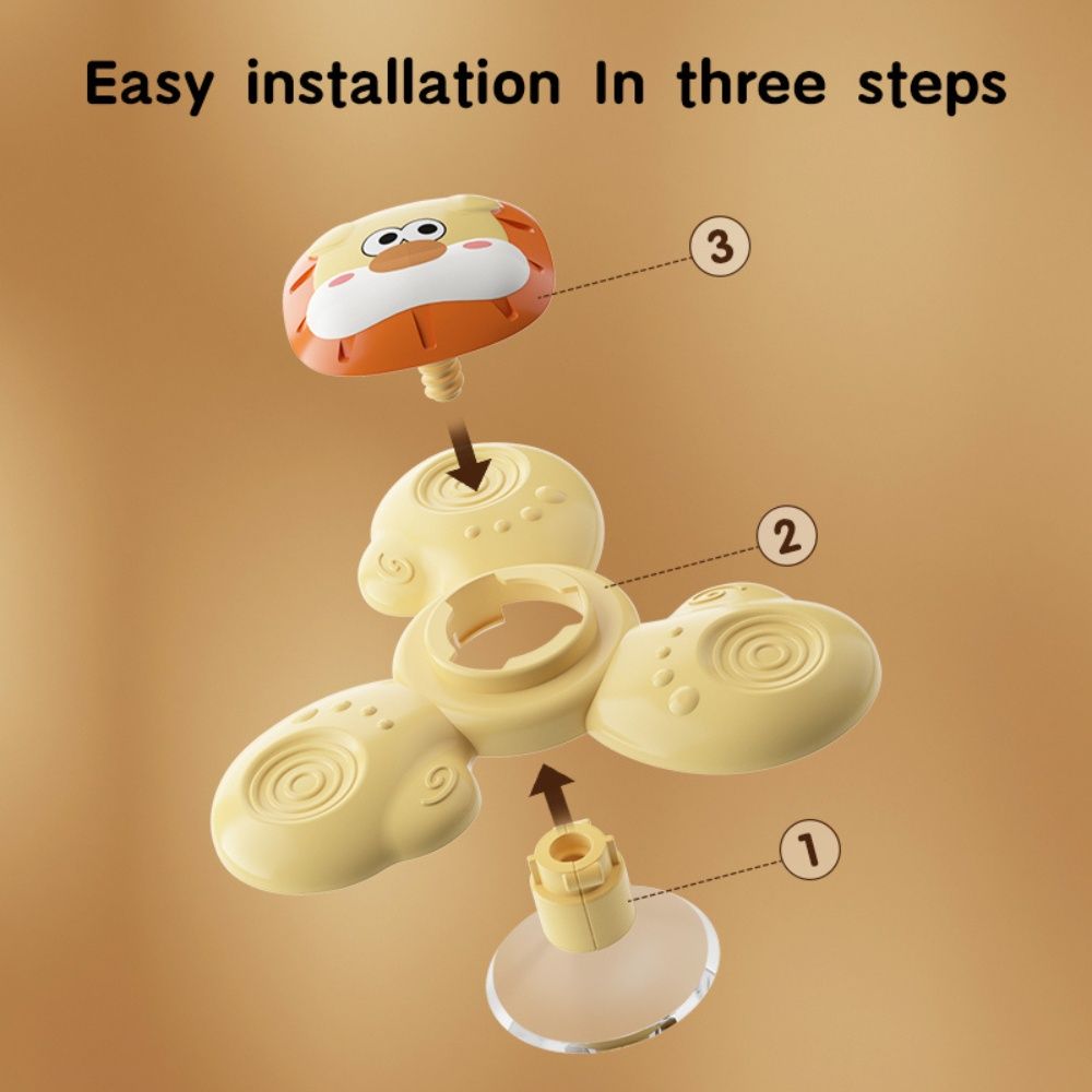 3-pack Baby Spinning Toy with Suction Cup, Green Yellow Pink, Educational Toys - Image 4