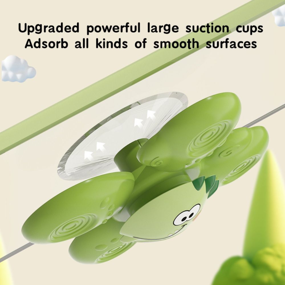 3-pack Baby Spinning Toy with Suction Cup, Green Yellow Pink, Educational Toys - Image 7