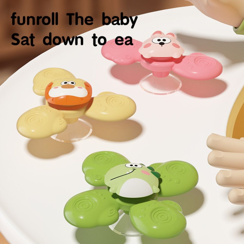 3-pack Baby Spinning Toy with Suction Cup, Green Yellow Pink, Educational Toys - Image 8