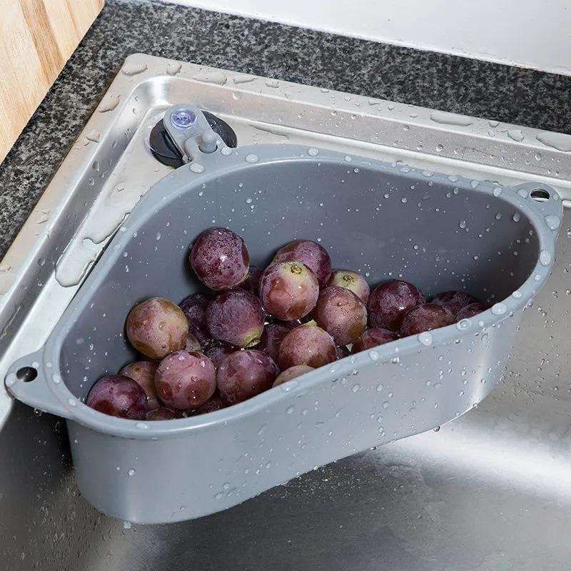 2-Pack Sink Strainer Rinse Box for Fruits Vegetables, Grey - Image 1