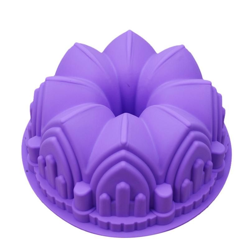 Silicone baking mold for sugar cookies, pink castle tower, 1 piece - Image 2
