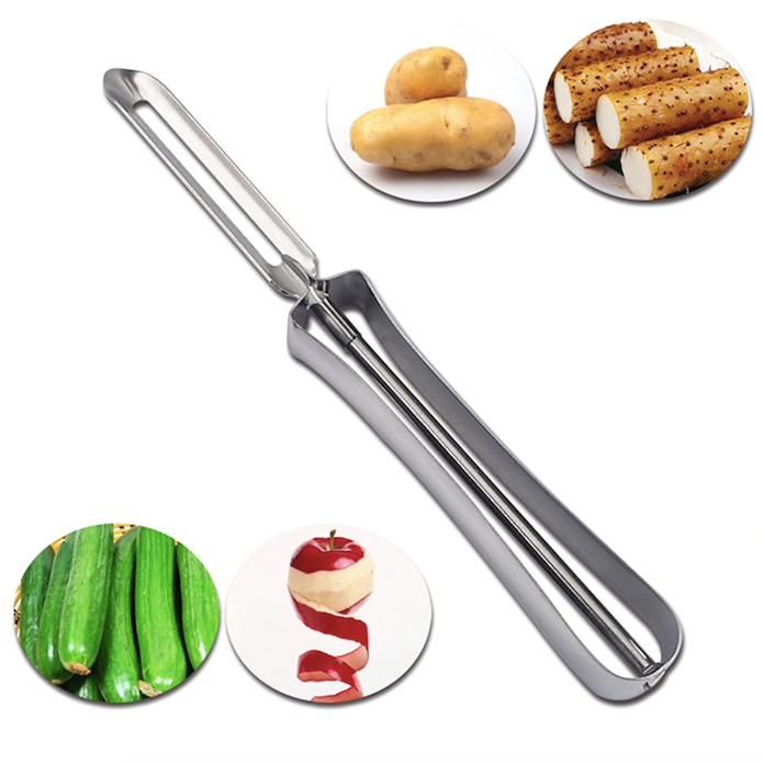 Stainless steel potato peeler and fruit peeler, Silver - Image 1