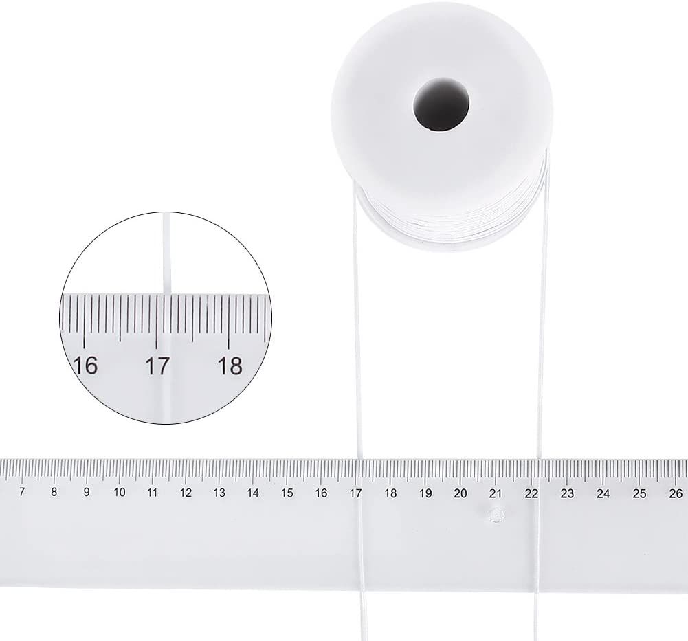 50m White Nylon Covered Elastic Thread, 0.6mm - Image 2
