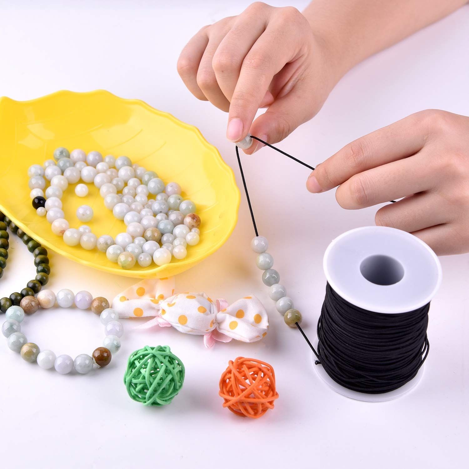 50m White Nylon Covered Elastic Thread, 0.6mm - Image 4