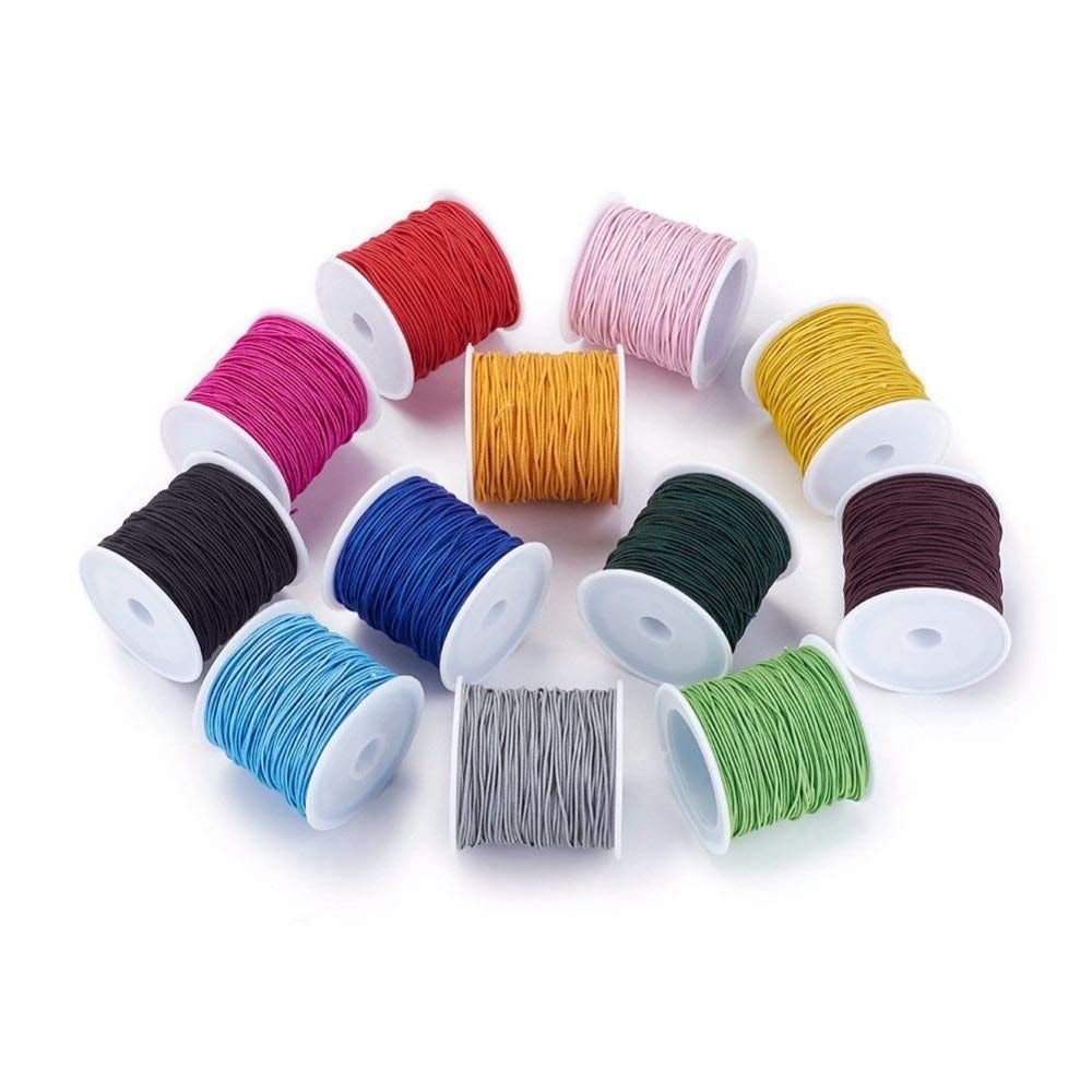 Black Nylon-Coated Elastic Thread Roll, 50 meters, 0.6mm - Image 3