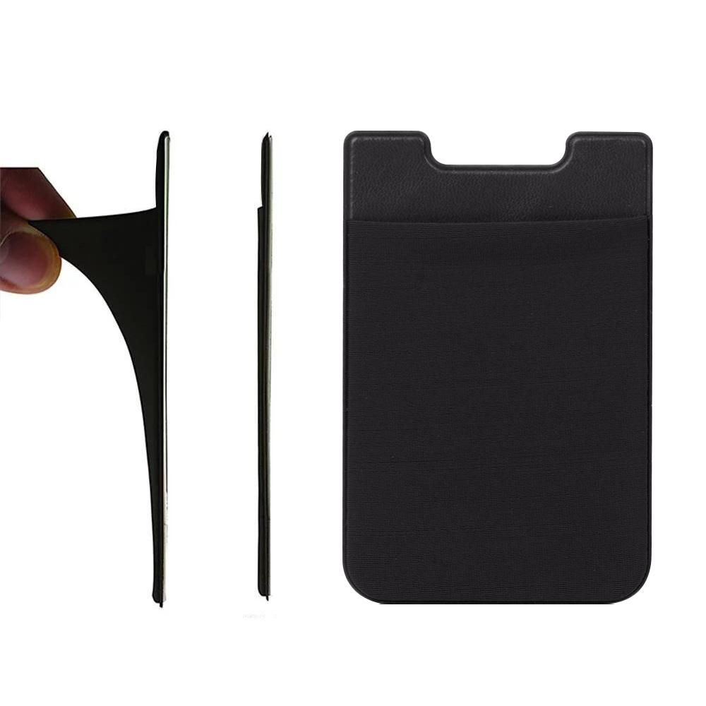 2-Pack Universal Self-Adhesive Mobile Wallet Card Holder, Black - Image 2