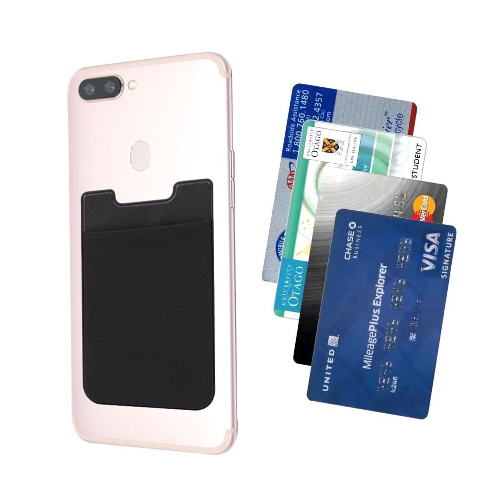 2-Pack Universal Self-Adhesive Mobile Wallet Card Holder, Black - Image 3