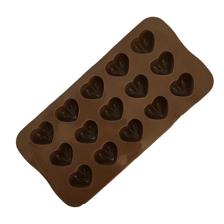 15 Hearts Ice Chocolate Jelly Mold for Pralines, Brown - Image 3