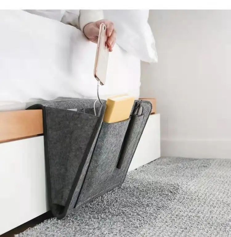 Felt Storage Bag Pouch Bed, Dark Grey - Image 5