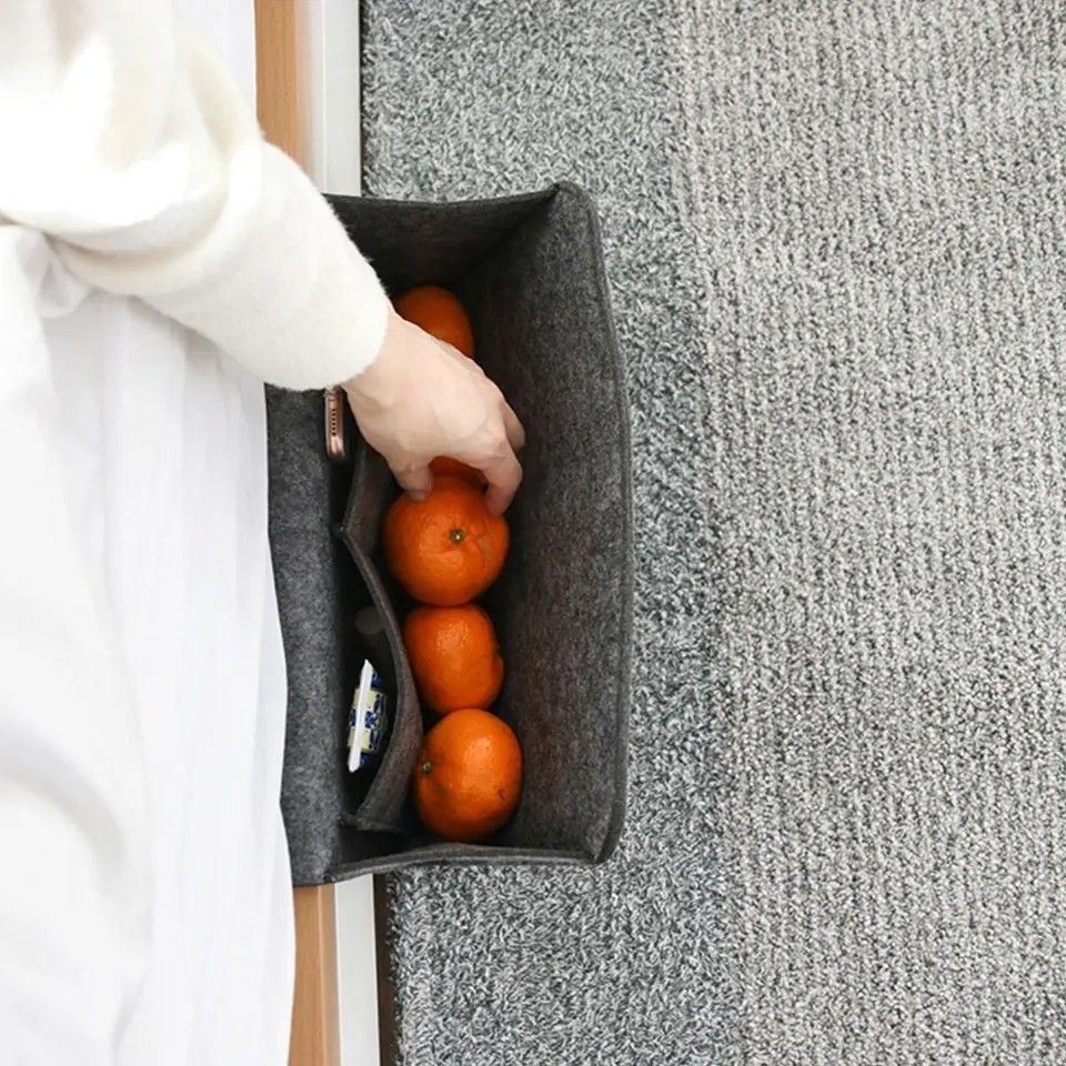 Felt Storage Bag Pouch Bed, Dark Grey - Image 6