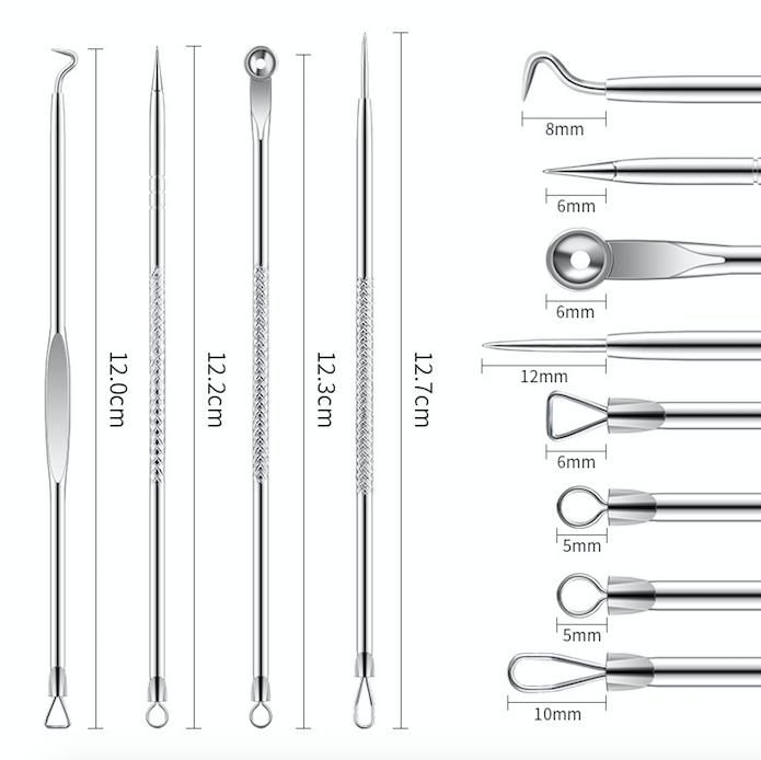 4-pack Blackhead Remover Tool, Silver - Image 3