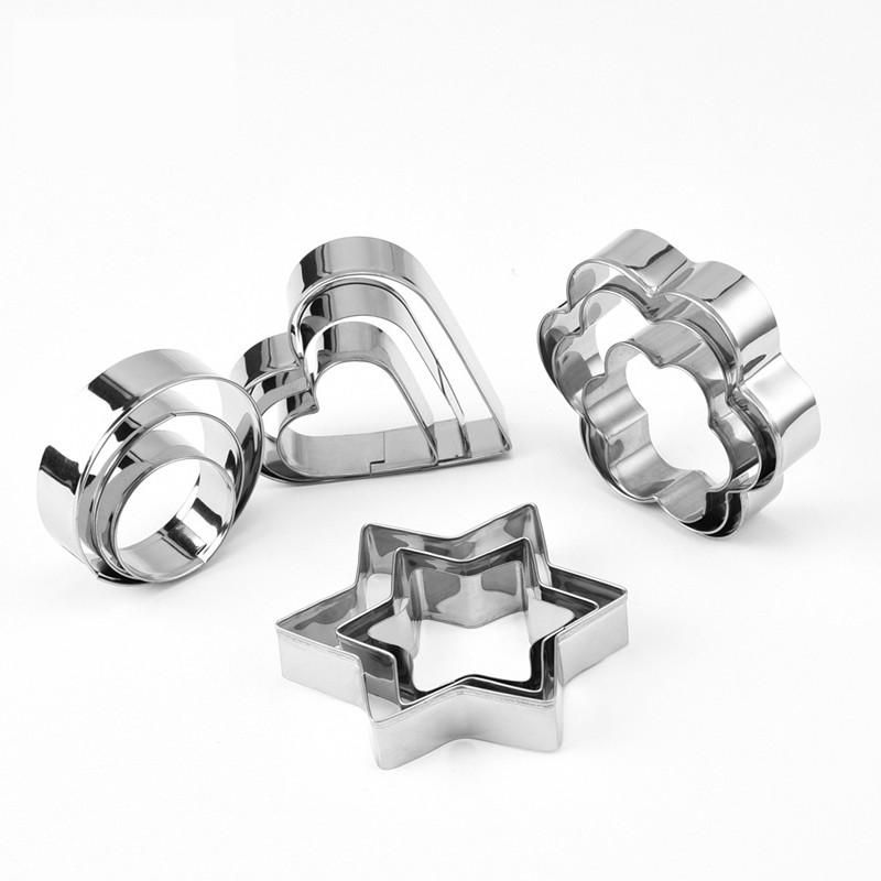 12pcs Baking Molds Cookie Cutters Gingerbread Molds, Silver - Image 2