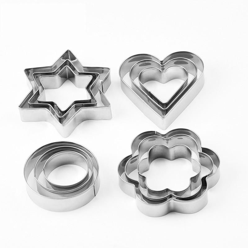 12pcs Baking Molds Cookie Cutters Gingerbread Molds, Silver - Image 3