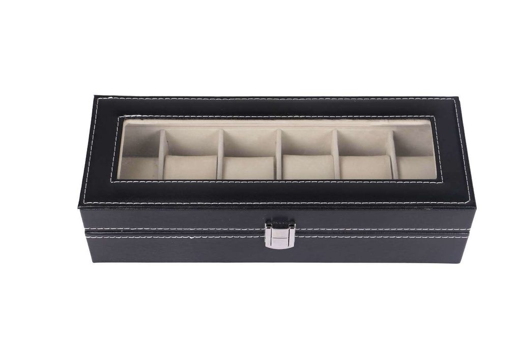 6 Watch Box Luxury Storage Case, Black, compatible with Urbox - Image 3