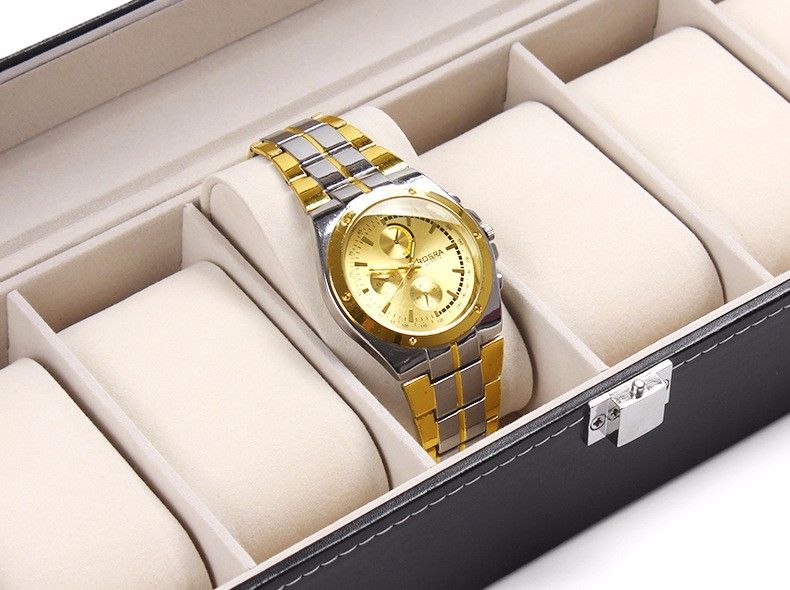 6 Watch Box Luxury Storage Case, Black, compatible with Urbox - Image 4