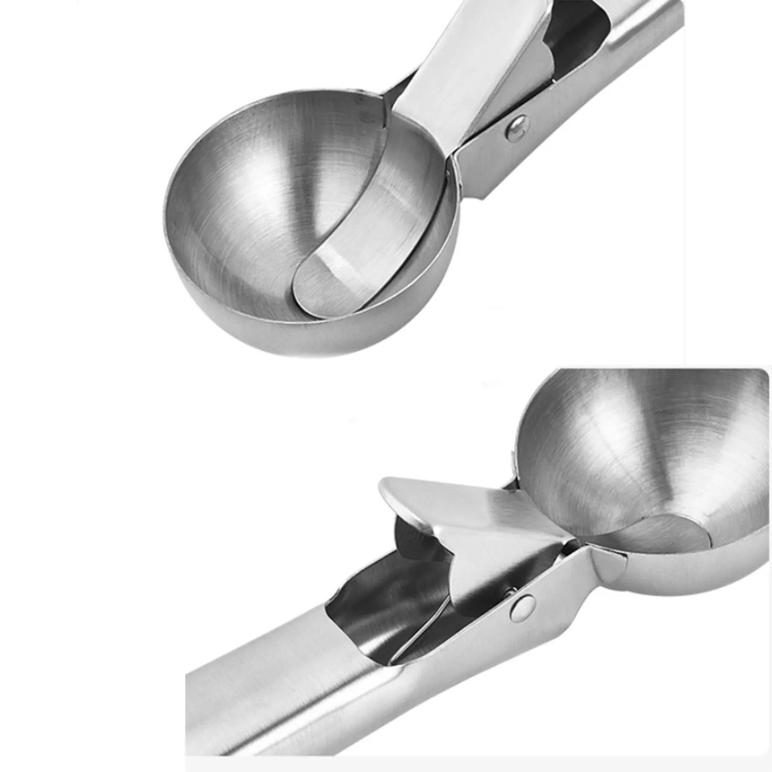 Silver Ice Cream Scoop with Ejector, Large - Image 4
