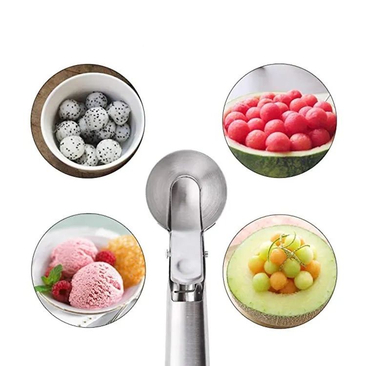 Silver Ice Cream Scoop with Ejector, Large - Image 6