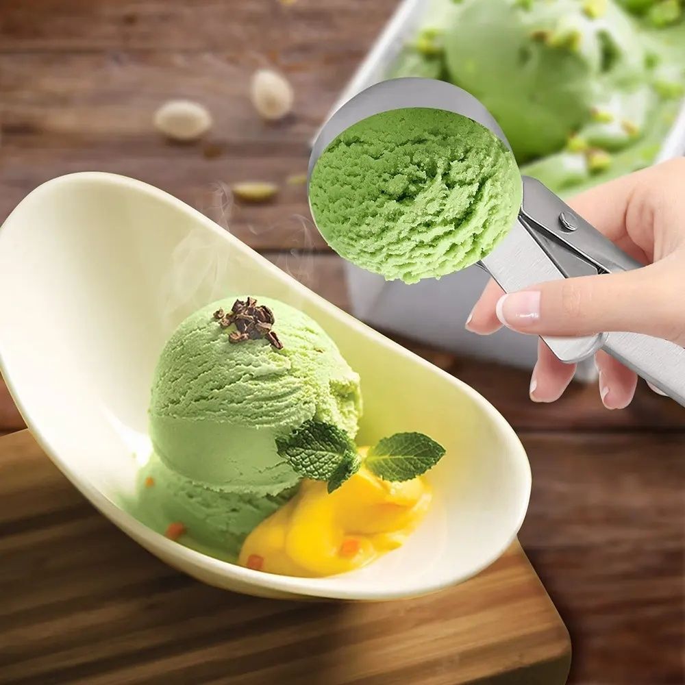 Silver Ice Cream Scoop with Ejector, Large - Image 7