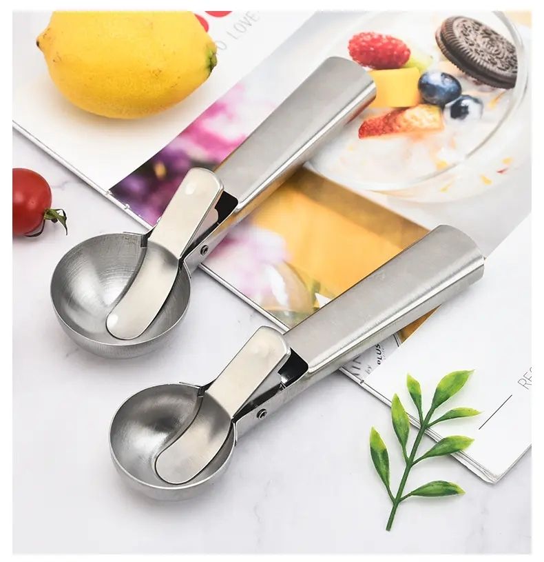 Silver Ice Cream Scoop with Ejector, Large - Image 8