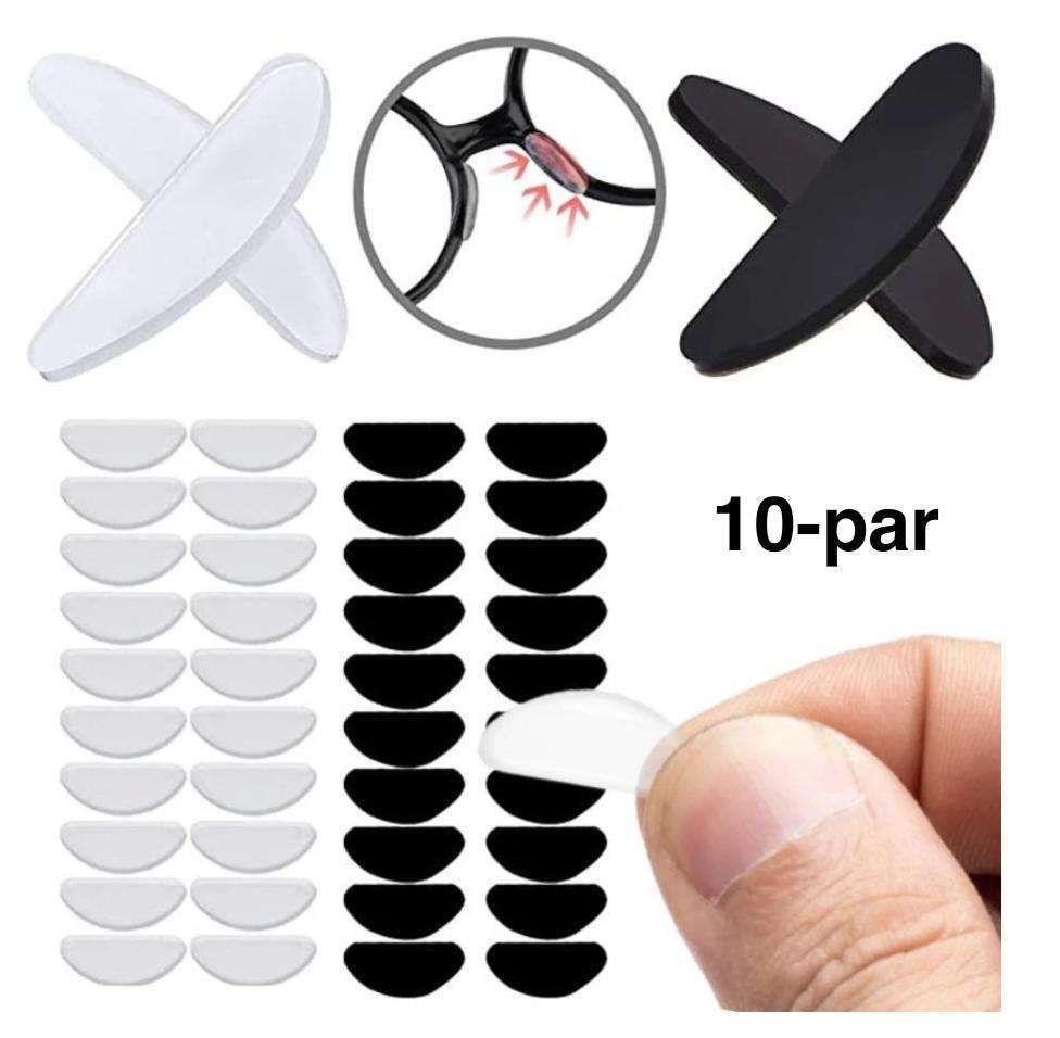 10 Pairs Silicone Nose Pads for Glasses, Transparent - Image 1