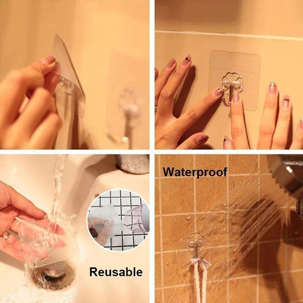 10-pack Self Adhesive Hooks, Towel Hangers Transparent - Image 7