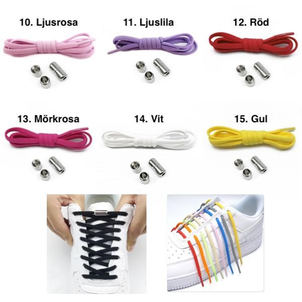 Black No-Tie Elastic Shoelaces, one size, 1 pair - Image 3