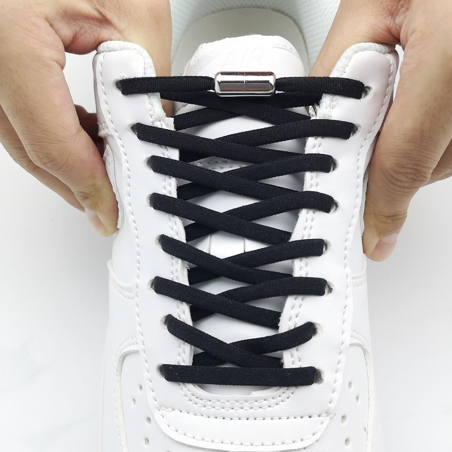 Black No-Tie Elastic Shoelaces, one size, 1 pair - Image 4