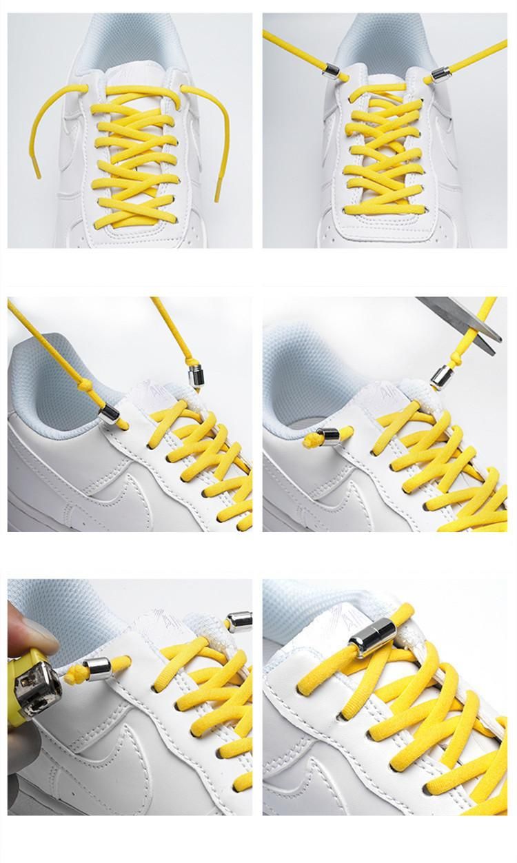Black No-Tie Elastic Shoelaces, one size, 1 pair - Image 5