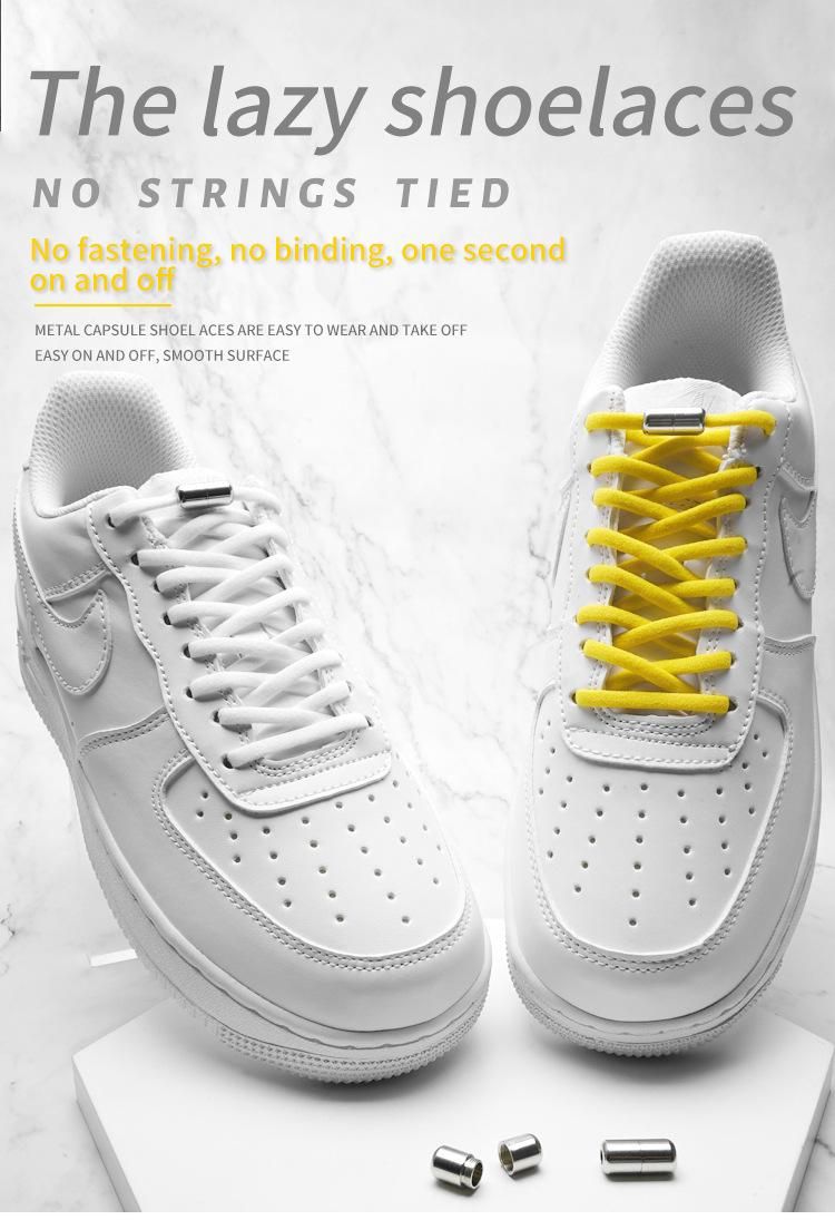 Black No-Tie Elastic Shoelaces, one size, 1 pair - Image 6