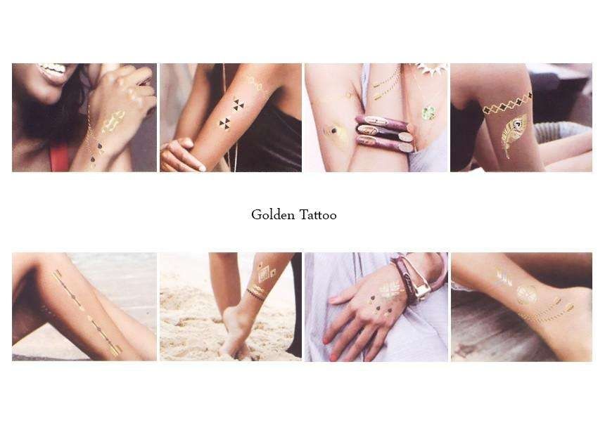 3pcs Metallic Tattoo Gold Silver Multicolor Flash Tattoo - Image 2
