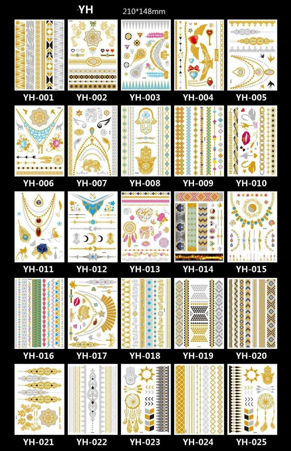 3pcs Metallic Tattoo Gold Silver Multicolor Flash Tattoo - Image 5