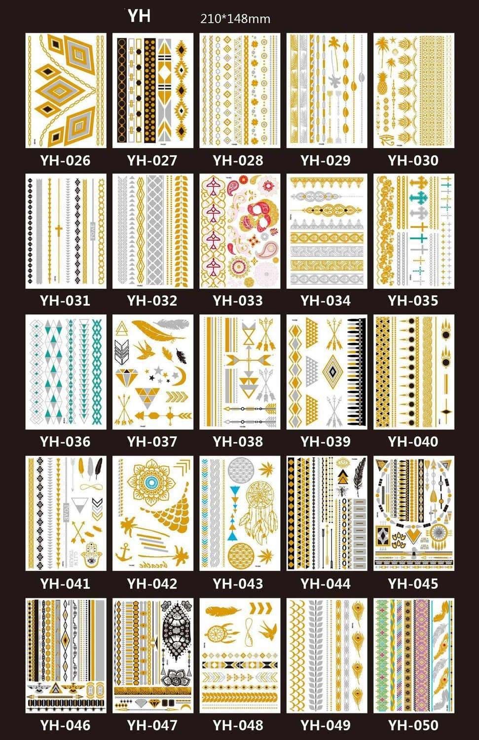 3pcs Metallic Tattoo Gold Silver Multicolor Flash Tattoo - Image 6
