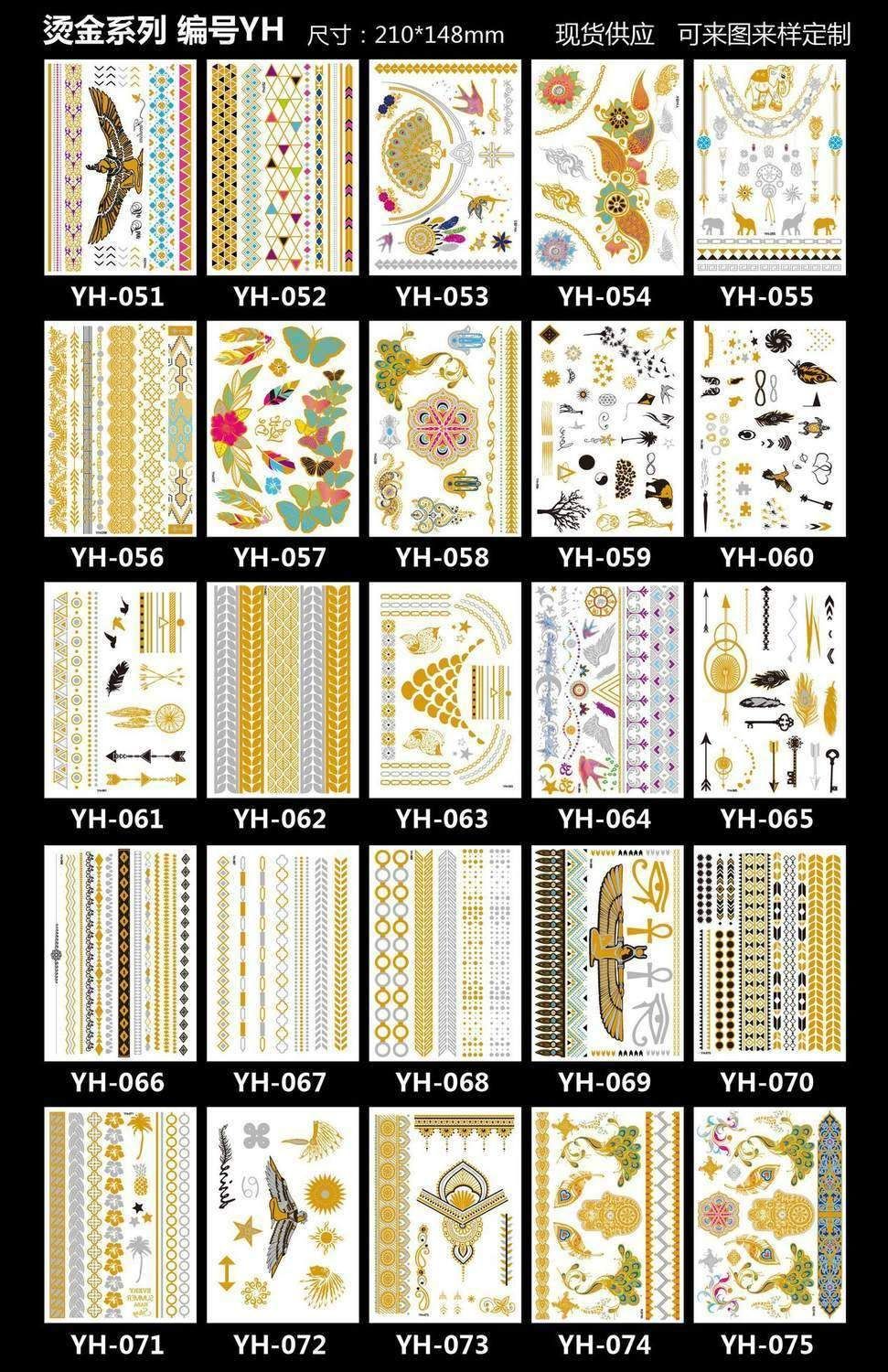 3pcs Metallic Tattoo Gold Silver Multicolor Flash Tattoo - Image 7