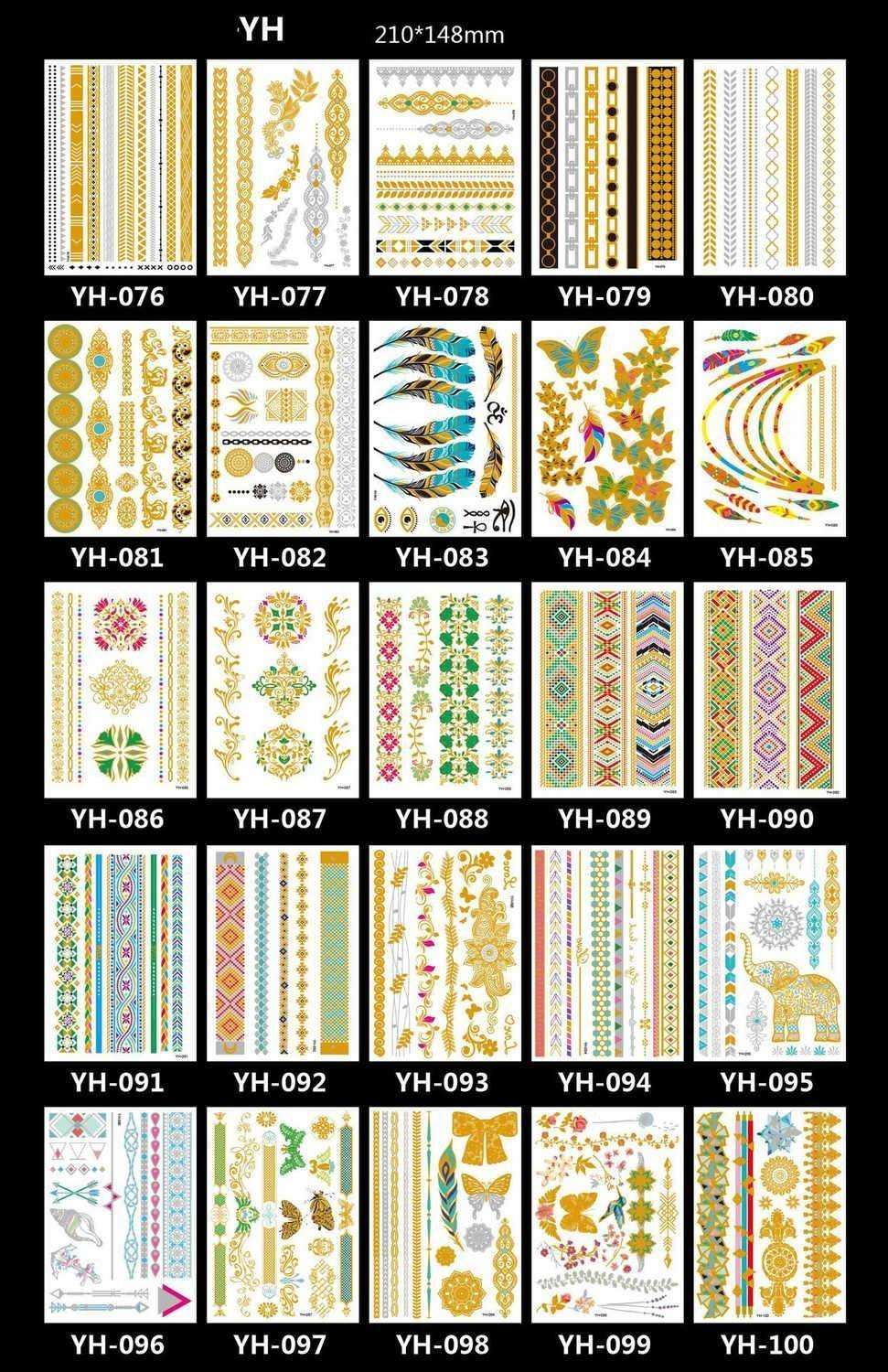 3pcs Metallic Tattoo Gold Silver Multicolor Flash Tattoo - Image 8