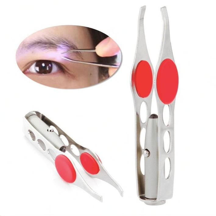 LED Light Tweezers, Silver - Image 1